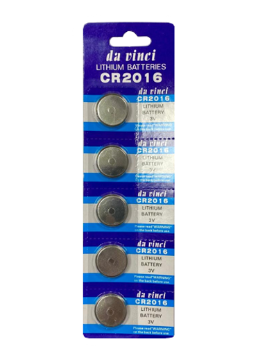 Lithium 3V Cell Coin Battery CR2016 Pack of 5 CR2016DV (Large Letter Rate)