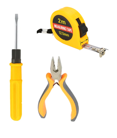 Hardware Tools Set 3pcs Measuring Tape Screwdriver Pliers 6920 (Parcel Rate)