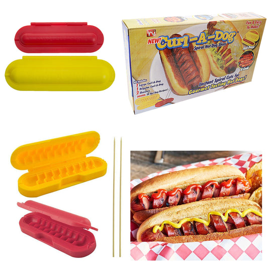 Curl A Dog BBQ Spiral Grilling Hot Dog Sausage Slicers Instant Spiral Cuts 3886 (Parcel Rate)