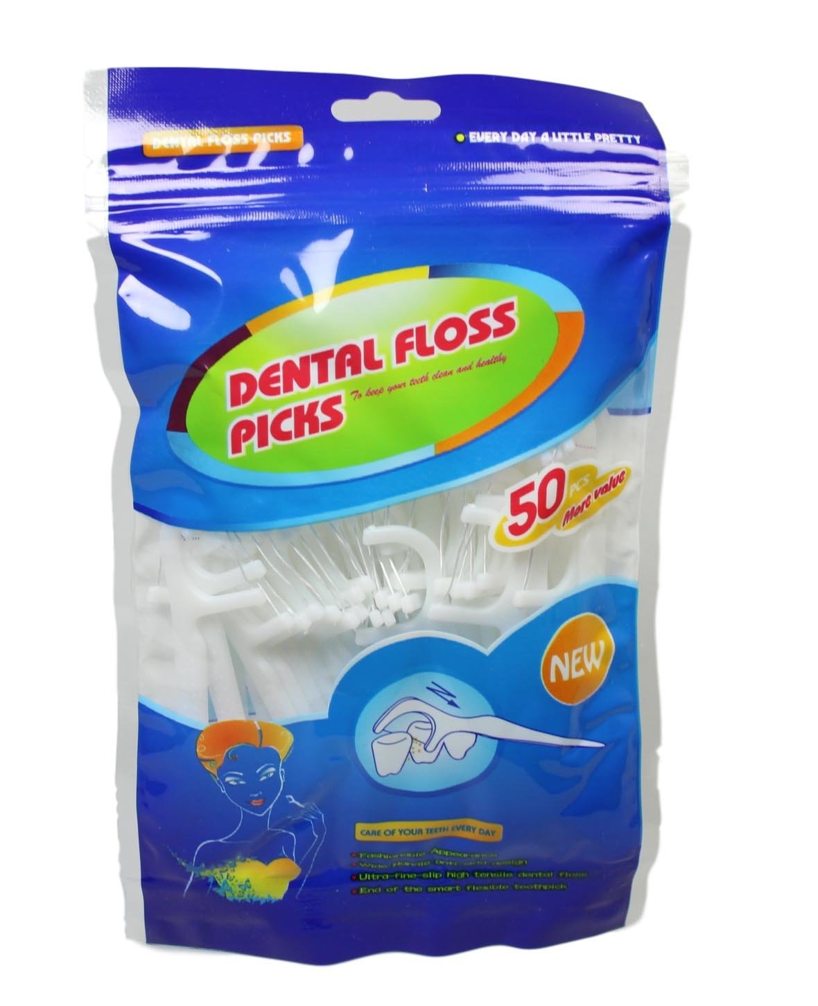 Smart Flexible Dental Floss Picks Care And Cleaner Teeth Ultra Fine Strip 50 Packs 5239 (Parcel Rate)