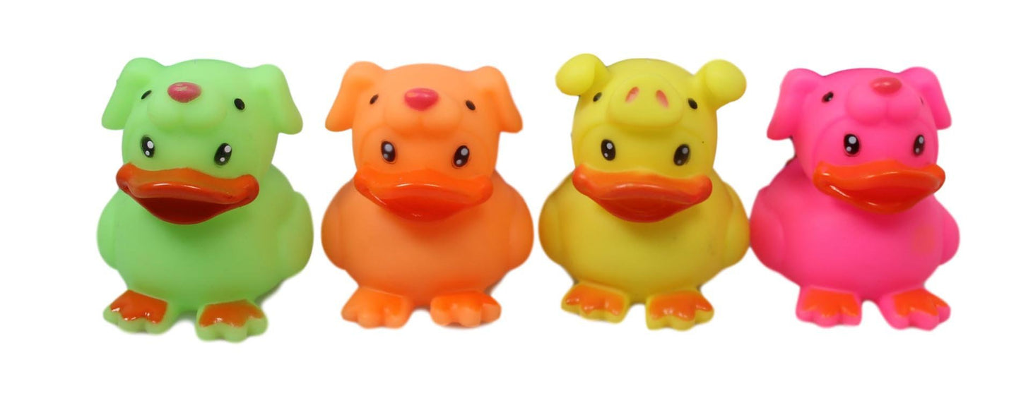 Pet Dog Toy Squeaky Duck in Animal Suit 7 cm Assorted Colours 5367 (Parcel Rate)