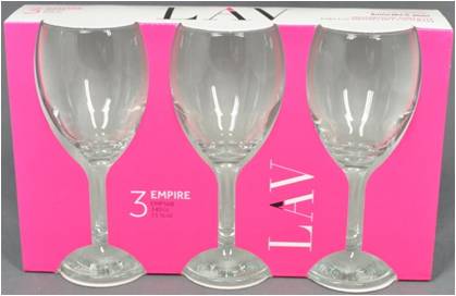 Empire Wine Glasses 340cc Set of 3 EMP568A (Parcel Rate)