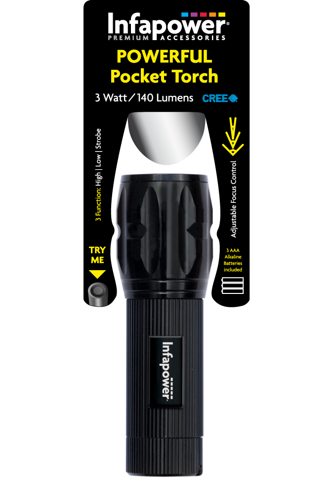 3 Watt Powerful Pocket Torch Diy Home F011 (Parcel Rate)