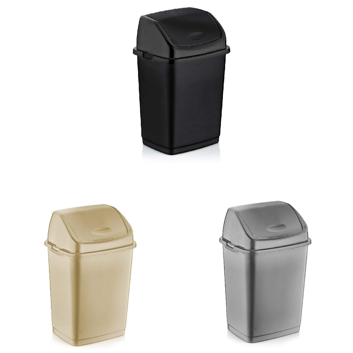 Kitchen Plastic Fantasy Swig Bin 50 Litre Assorted Colours 9705 (Big Parcel Rate)