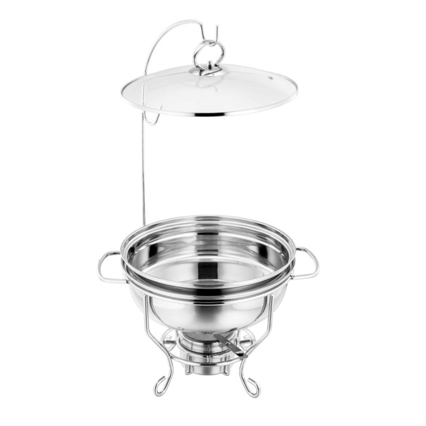 SQ Round Banquet Buffet Chafing Dish with Glass Lid 6L 10853 (Big Parcel Rate)