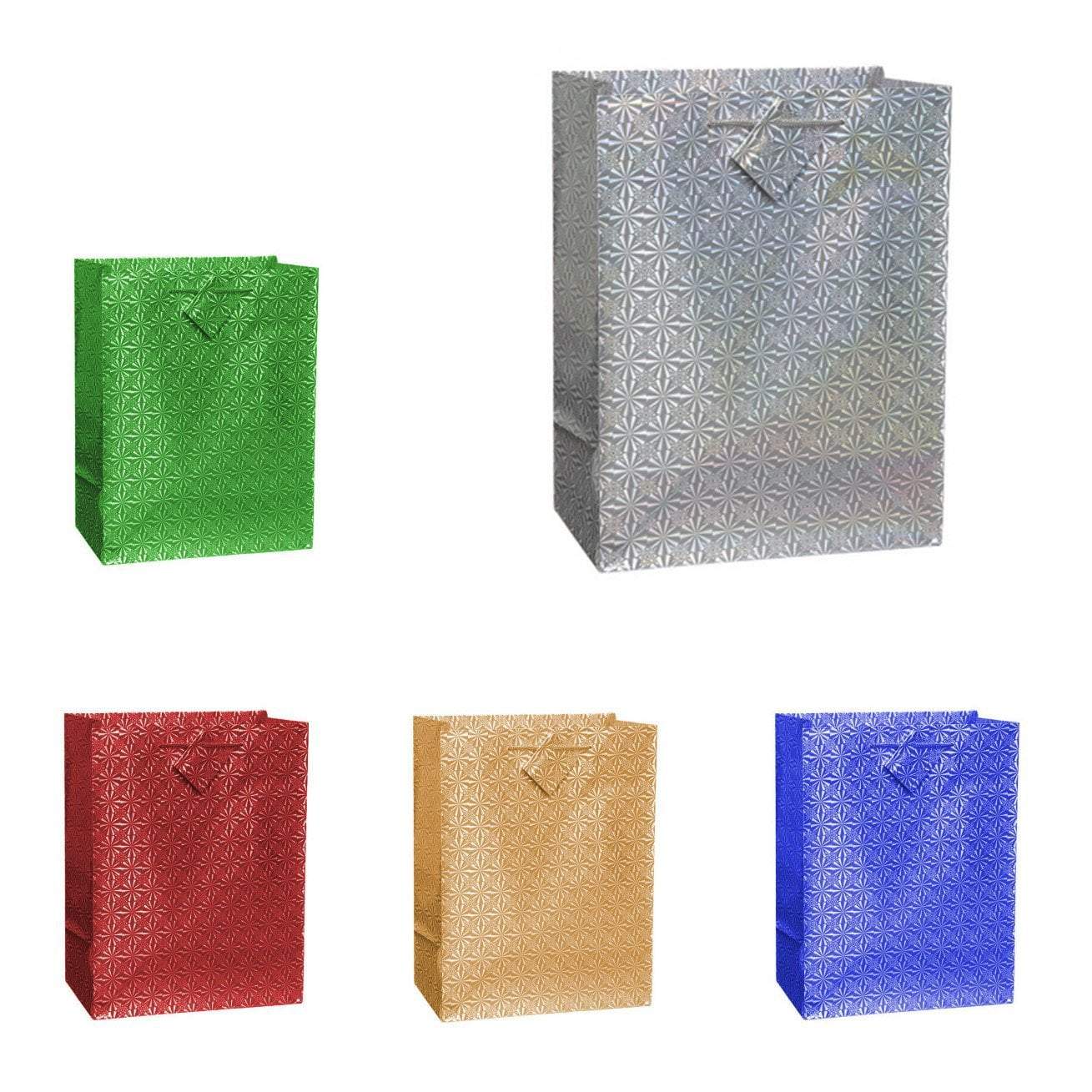 Assorted Colour Holographic Party Birthday Gift Bags 5 x 29 x 8.50 cm 0815 (Parcel Rate)