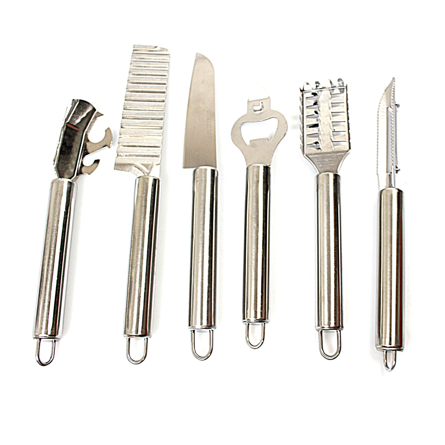 Metal Kitchen Cooking Utensil Set with Holder Set of 7 4945 (Parcel Rate)