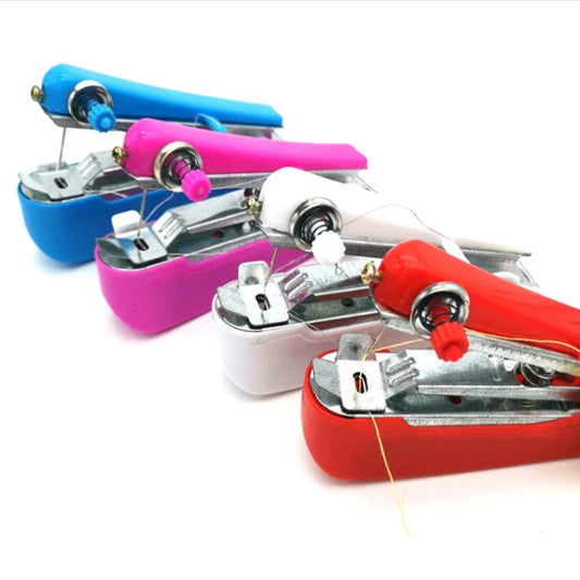 Portable Mini Hand Held Sewing Machine 10 cm Assorted Colours 1213 (Parcel Rate)