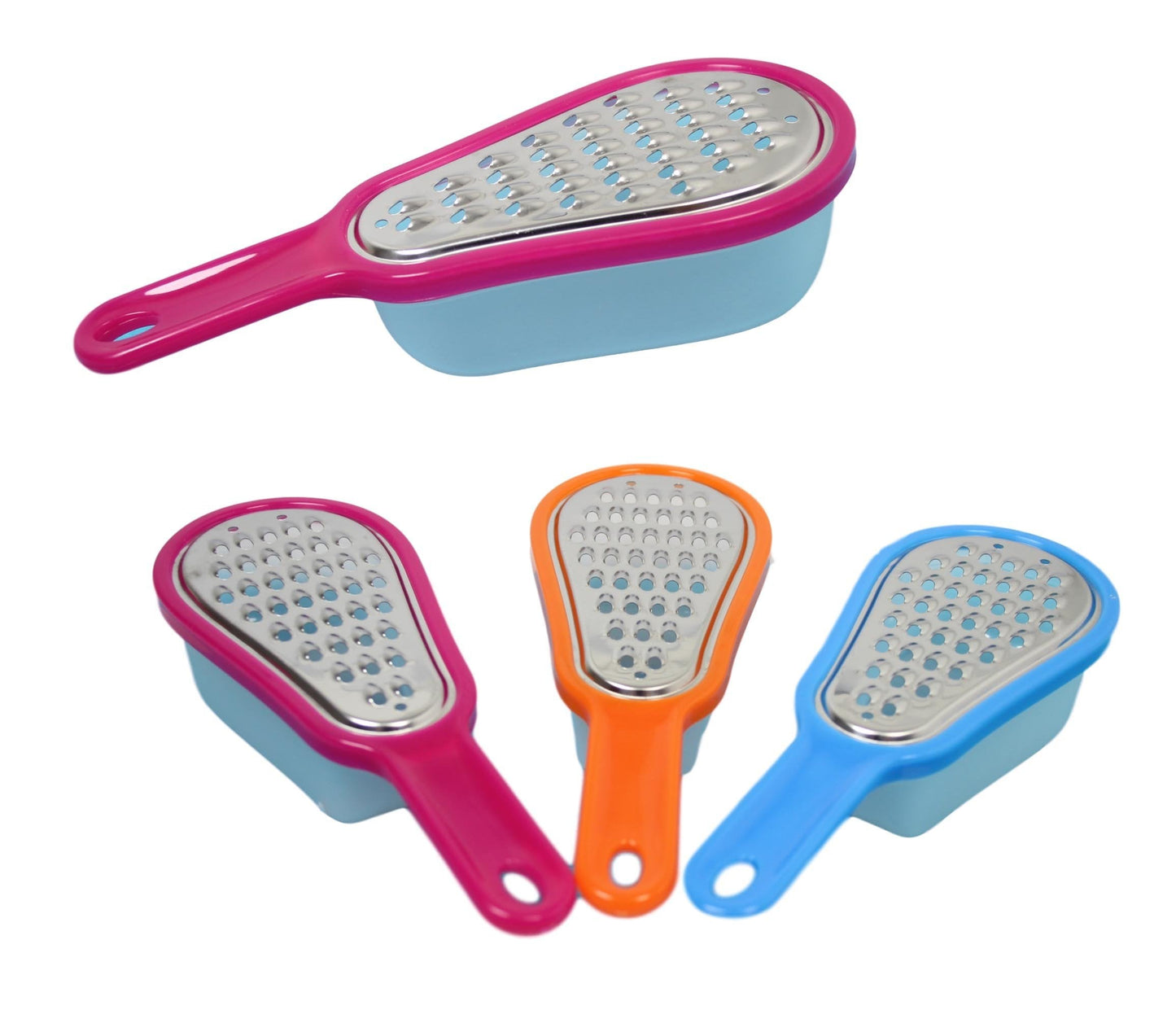 Mini Stainless Steel  Cheese Nutmeg Ginger Grater with Storage Container Assorted Colours 5431 A  (Parcel Rate)