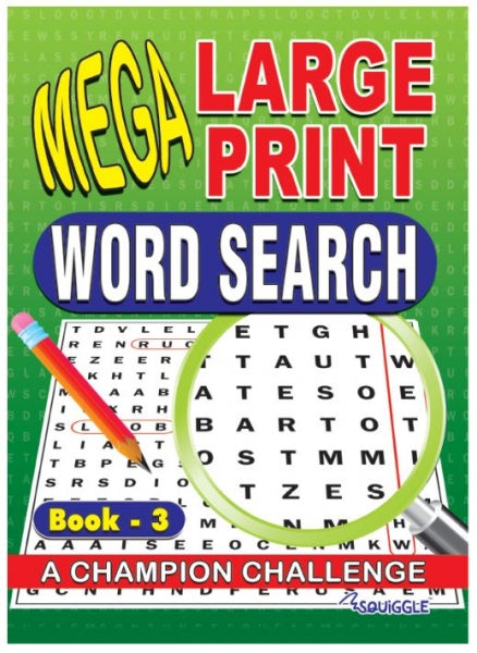 Mega Large Print Word Search Book 3 & 4 Assorted Designs P2174 (Large Letter Rate)