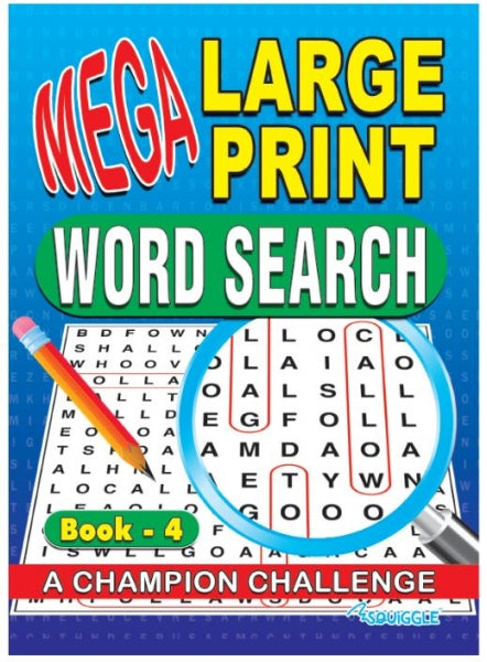 Mega Large Print Word Search Book 3 & 4 Assorted Designs P2174 (Large Letter Rate)