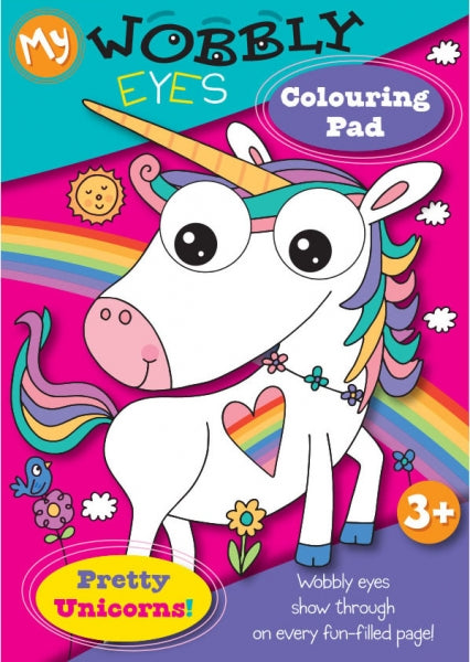 Home Activity Colouring Book Pads Wobbly Eyes Unicorn / Aliens Designs P2585 (Parcel Rate)