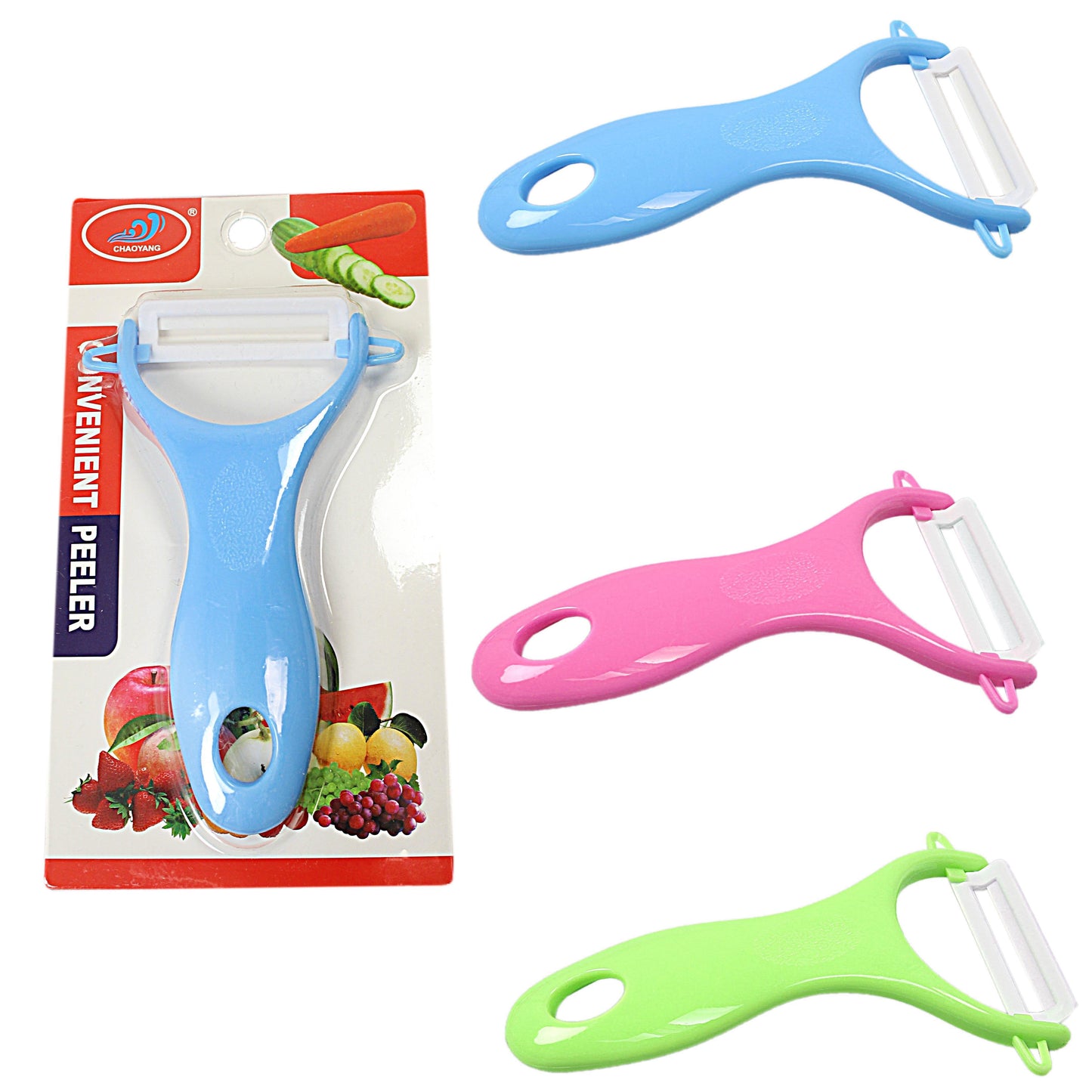 Plastic Fruit Vegetable Peeler Assorted Colours 1963 (Large Letter Rate)