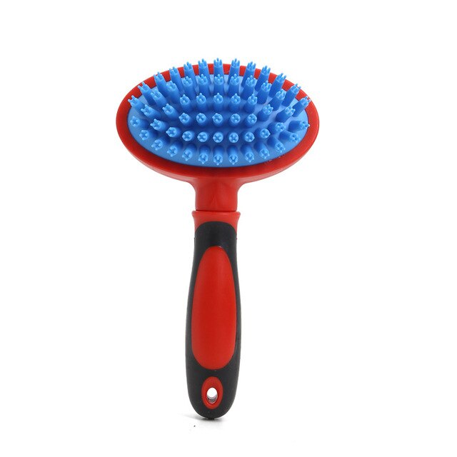 Pet Bath Massage Brush Blue Bristles Plastic 17 cm Assorted Colours 6726 (Parcel Rate)