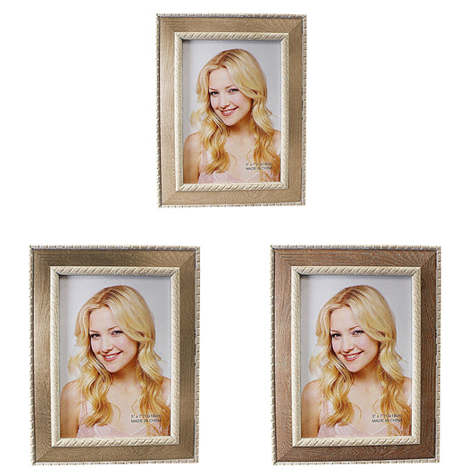 Wooden Border Picture Photo Frame 6 x 8" Assorted Colours 3628 (Parcel Rate)