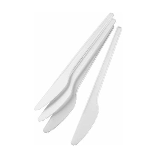 Plastic Disposable Party White Plastic Knives 100 Pack AP1005 (Parcel Rate)