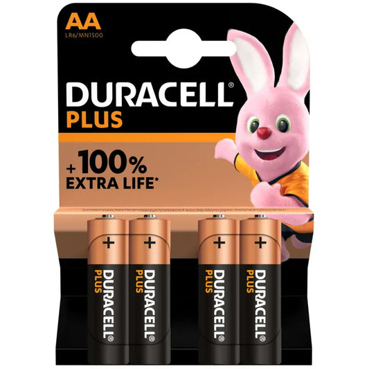 4x Duracell Plus AA Batteries LR6 Non Rechargeable 2241 / MN1500B4PLUS A (Large Letter Rate)