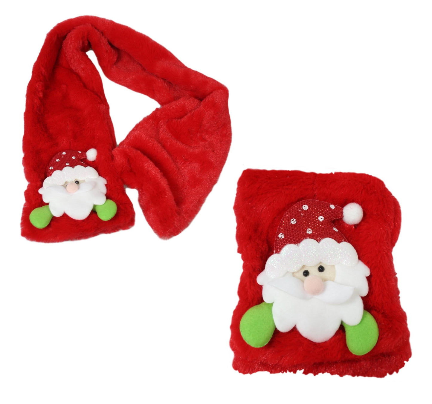 Children's Festive Red Christmas Scarf with Santa Claus / Snowman 90cm 5440 (Parcel Rate)