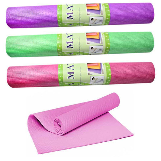Roll Up Yoga Mat 173 cm x 61 cm x 3 mm Assorted Colours 2606 (Parcel Rate)