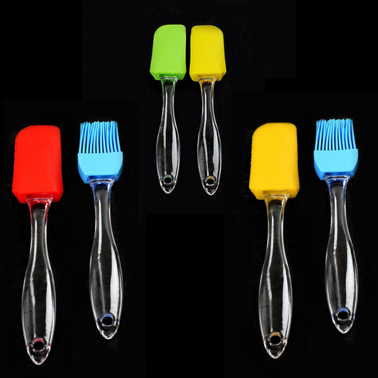 Silicone Pastry Brush and Spatula Set Assorted Colours 2126 (Large Letter Rate)