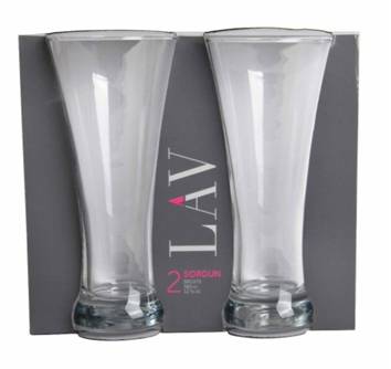 Lav Sorgun Beer Glasses 2pc 380cc SRG375M (Parcel Rate)