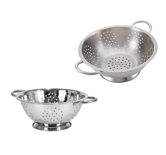 SQ Pro Colander Sieve Strainer Twin Handle Stainless Steel Kitchen Drainer 28cm 0585/3231A  (Parcel Rate)