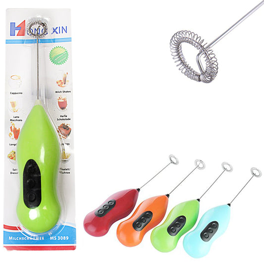 Hand Stirrer Coffee Milk Frother Stirrer Battery Operated 22 cm Assorted Colours 0129 A  (Parcel Rate)
