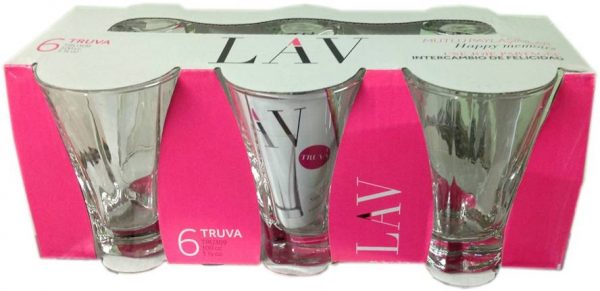 Truva Mini Water Shot Glass 100cc Set of 6 TRU309E (Parcel Rate)