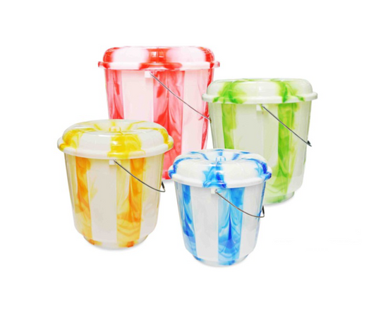 25 Litre Tie Dye Design Plastic Bucket with Lid Assorted Colours TS60994 (Big Parcel Rate)