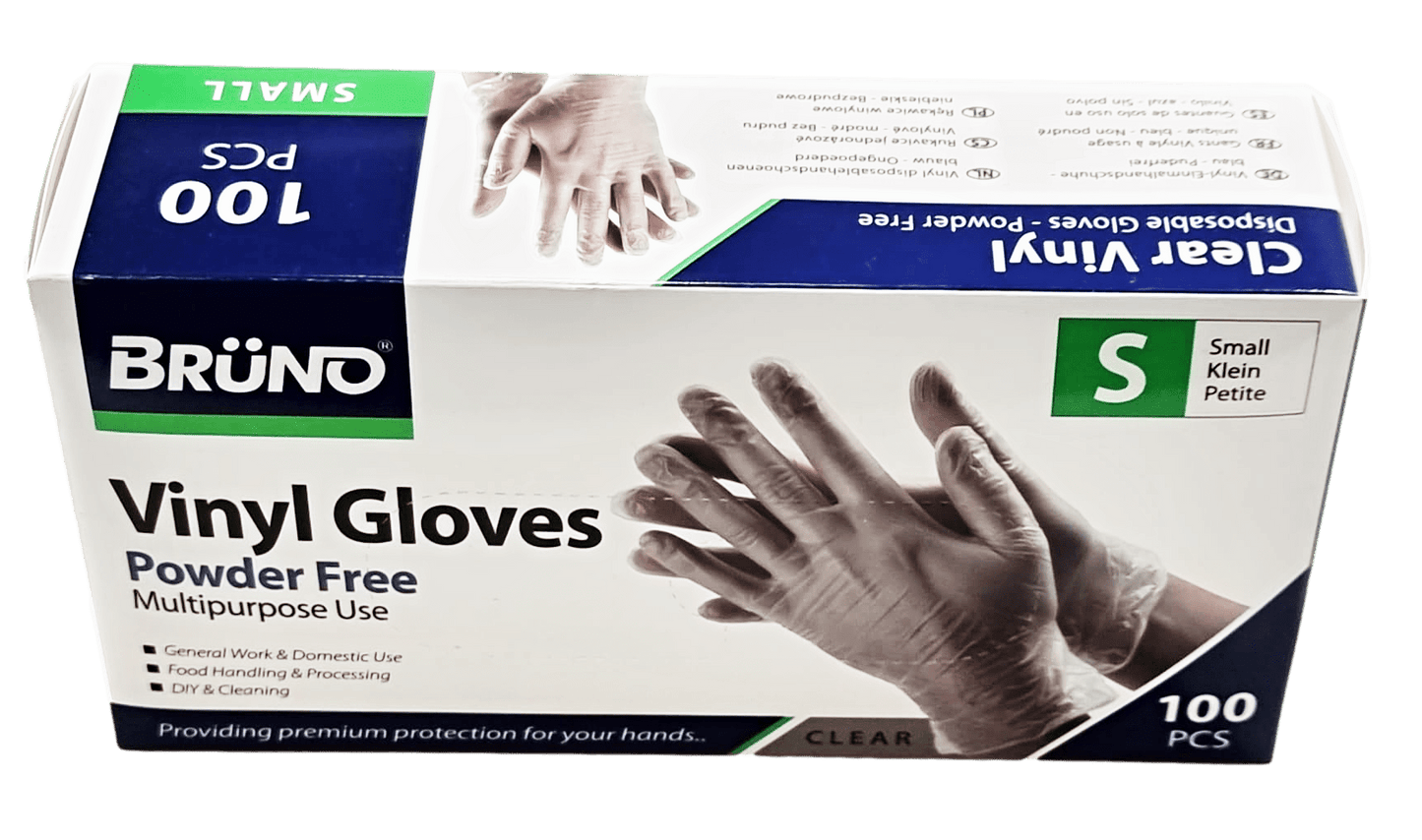 100 Small Disposable Vinyl Clear Examination Gloves Powder Free Latex Free Gloves VG001 (Parcel Rate)