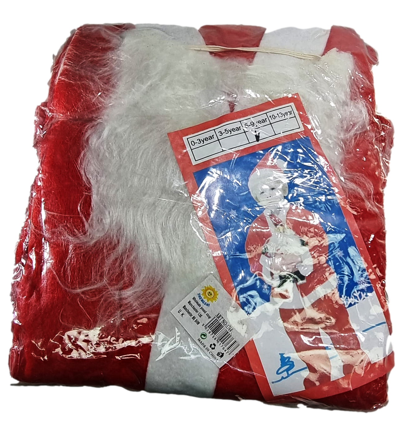 Christmas Santa Claus Outfit Suit One Size Age 6-9 Years 1764 (Parcel Rate)