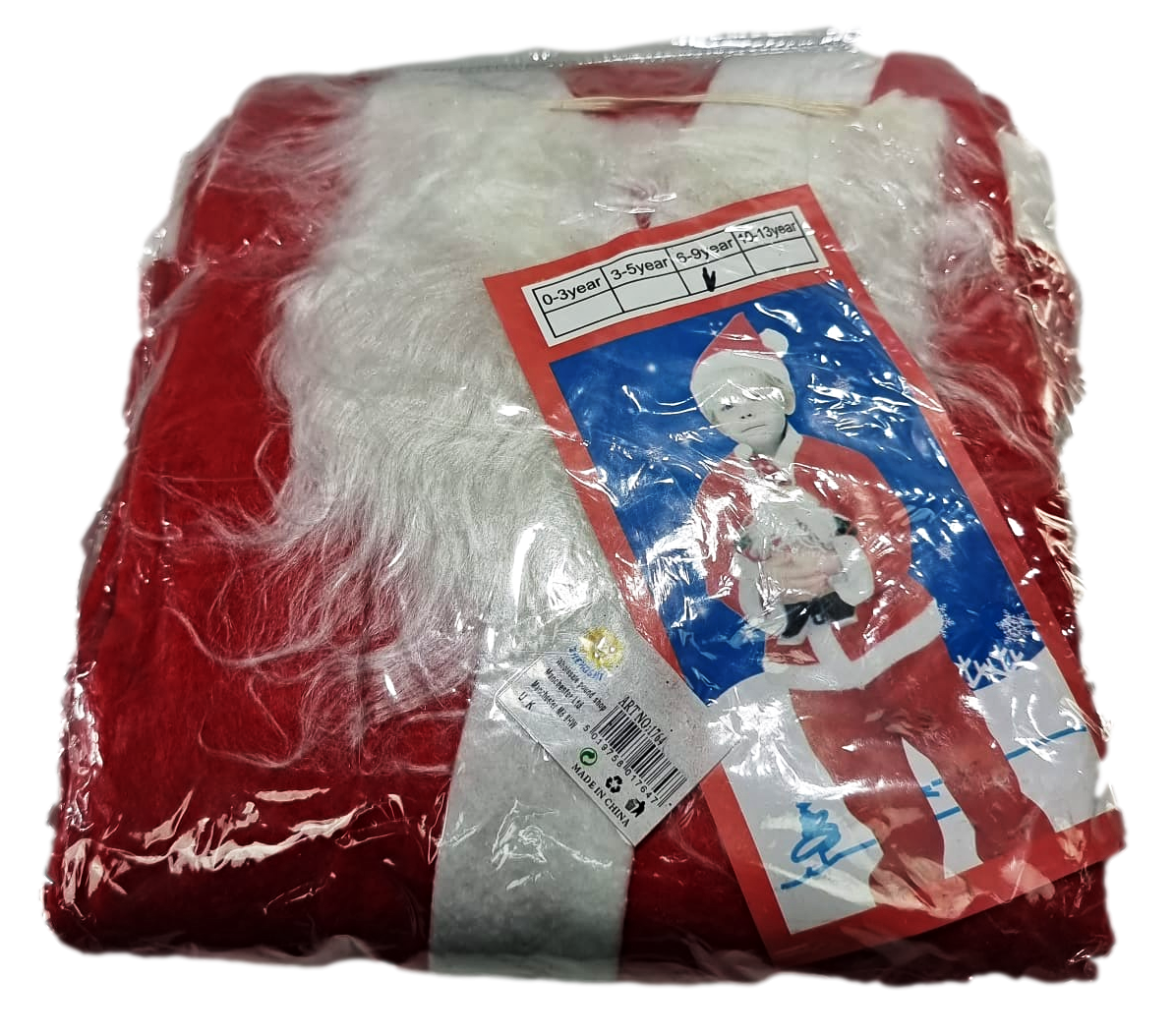 Christmas Santa Claus Outfit Suit One Size Age 6-9 Years 1764 (Parcel Rate)