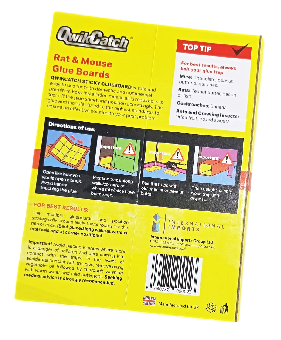 QuickCatch Rat & Mouse Glue Boards Poison Free 32 x 22 cm 900023 / TR003 (Parcel Rate)