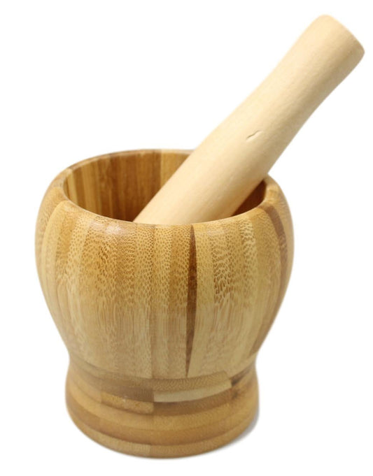 Kitchen Garlic Spice Wooden Mortar and Pestle 9.3 x 10cm 5236 (Parcel Rate)