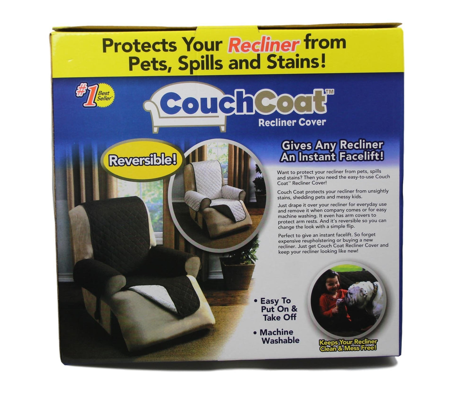 Coach Coat Reversible Recliner Cover Protect Your Recliner 23'' x 21'' x 49''  5306 (Parcel Rate)