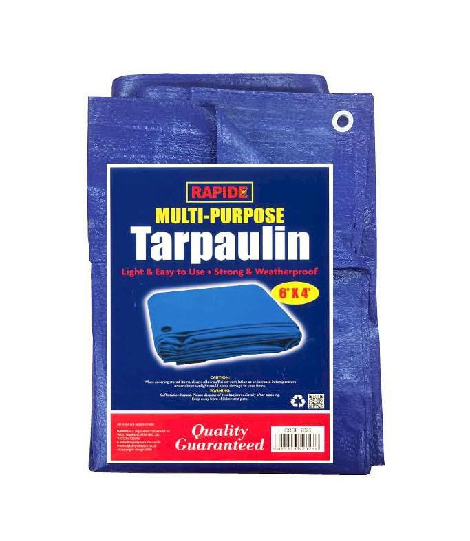 Blue Multipurpose Use Tarpaulin Light Easy and Strong Waterproof Tarpaulin 6'x 4' 2025 (Parcel Rate)