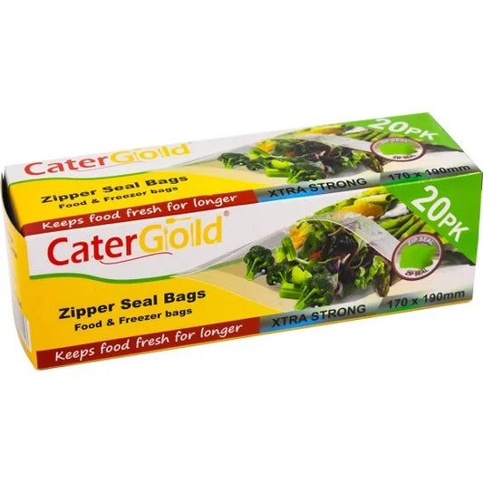 CaterGold Freezer Zipper Seal Bags 170 x 190mm Pack of 20 ST81704 (Parcel Rate)