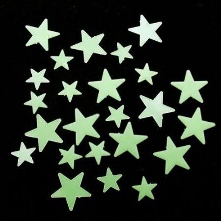 Pack of Glow In The Dark Stars / Moons Plastic Assorted Designs and Colours 6060 (Parcel Rate)