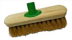 10" Soft Coco Garden Wooden Broom Brush Head F.01 / BKTN (Parcel Rate)