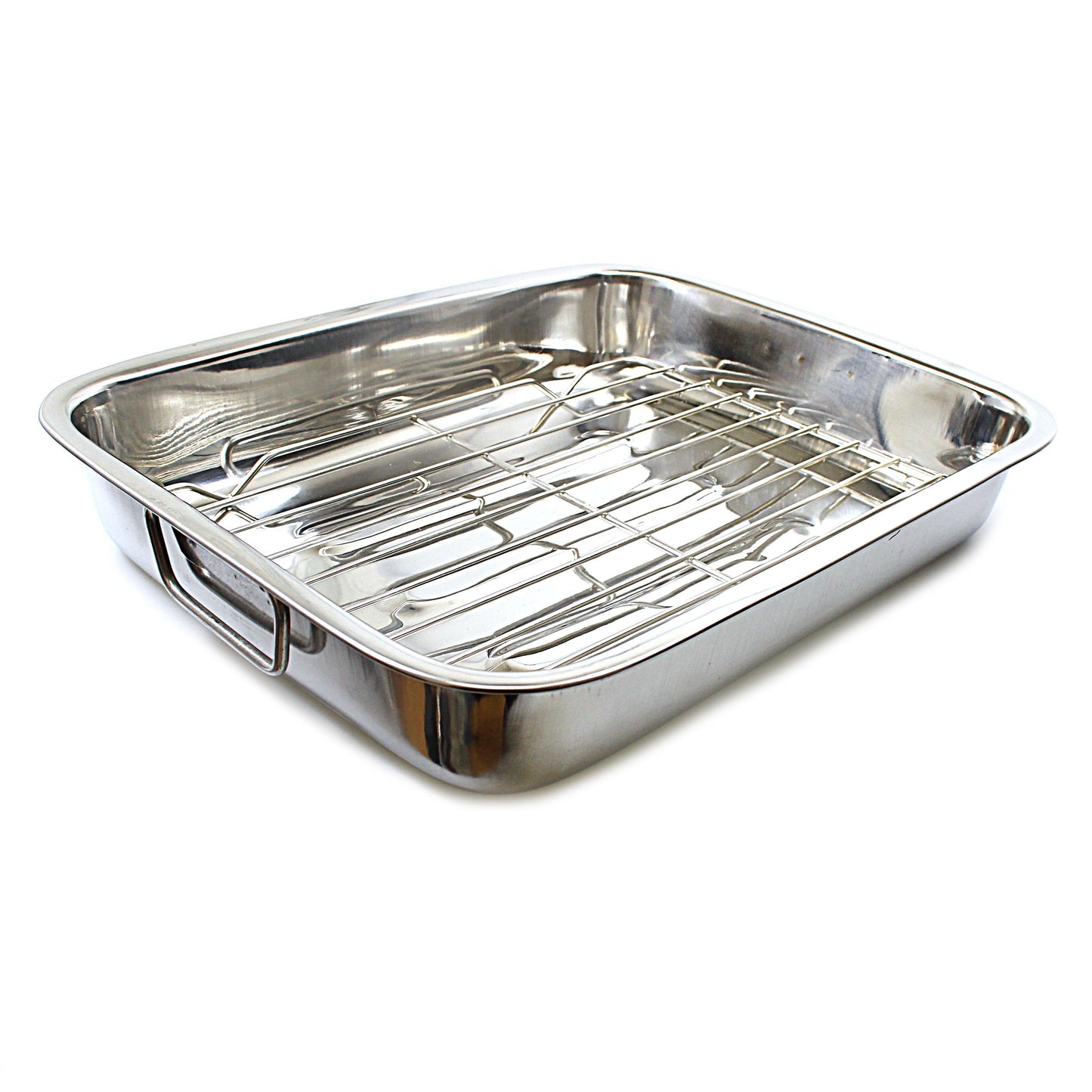 Stainless Steel Roasting Lasagne Tray with Handles and Rack 25cm ST3236 A (Parcel Rate)