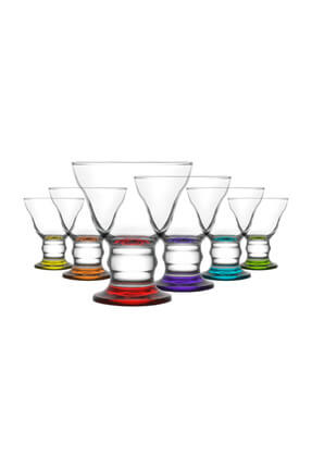 Orion Ice Cream Cup Glasses Set of 6 Coloured Base 250CC ORN319F A (Parcel Rate)