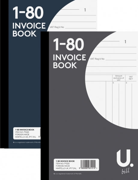 Invoice Book 1-70 20.4 x 12.5 x 0.9cm P1020MP (Large Letter Rate)