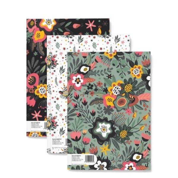 Floral A4 Refill Pad School Assorted Designs P1070 (Parcel Rate)