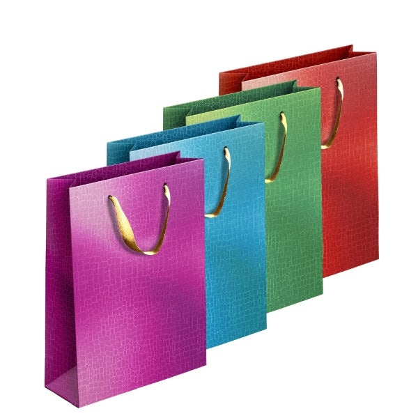 Embossed Metallic Paper Gift Bag Extra Large Assorted Colours P1902 (Parcel Rate)