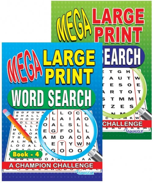 Mega Large Print Word Search Book 3 & 4 Assorted Designs P2174 (Large Letter Rate)