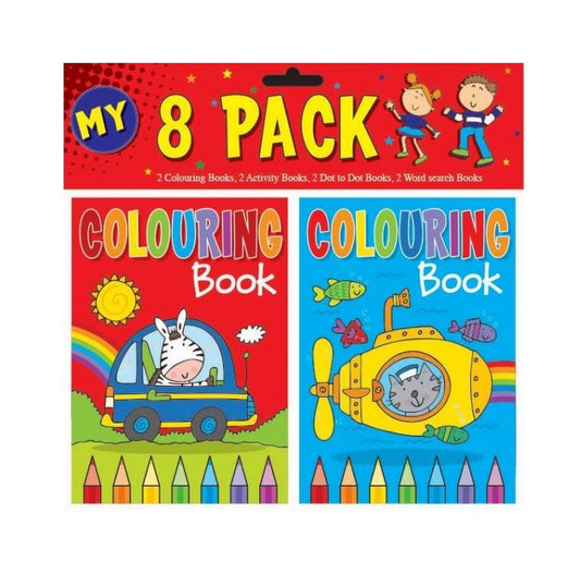 8 Pack Childrens Fun My Colouring Activities Girls/Boys Home Fun Books P2199 (Parcel Rate)