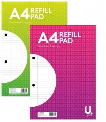 Office School Style A4 Refill Pad Side Bound 2 Assorted Designs 160 Pages  P2525 (Parcel Rate)