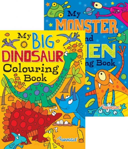 Children's Fun Colouring Book Monsters / Dinosaur Assorted Designs P2806 (Large Letter Rate)