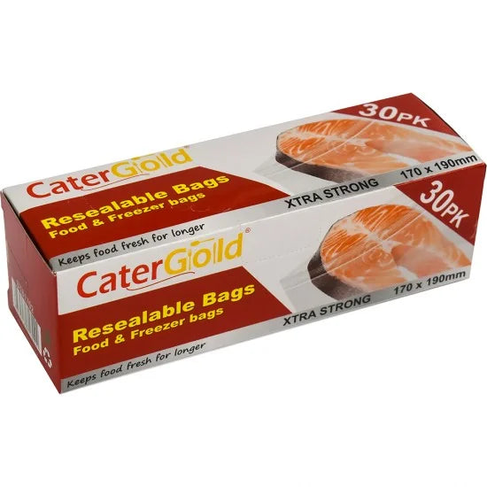 CaterGold Freezer Seal Bags 170 x 190mm Pack of 30 ST81702 (Parcel Rate)