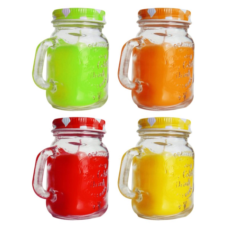 Scented Farmhouse Jar Candle Assorted Colours 317078 (Parcel Rate)